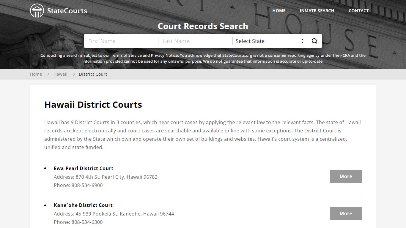 Hawaii District Courts - StateCourts